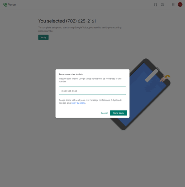 Để gọi được bằng Google Voice, bạn cần có số điện thoại và mã xác nhận